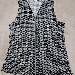 Notations Black and White Geometric Tank Top